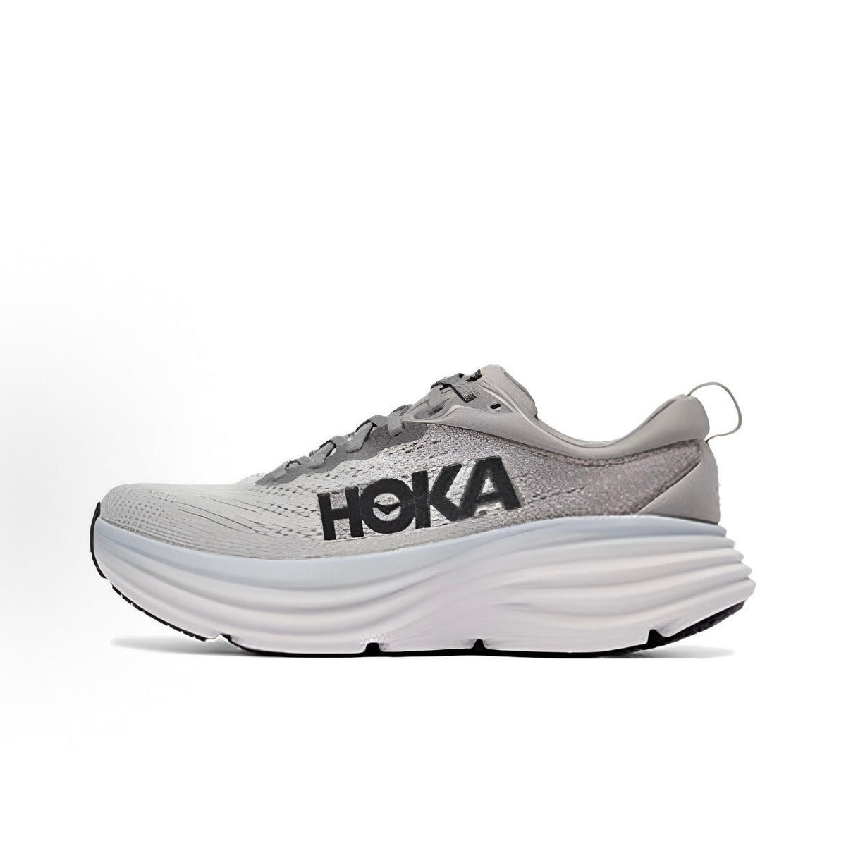 HOKA ONE ONE Bondi 8 Men's Low-Top Running Shoes – Grey (Casual/Urban Commute)