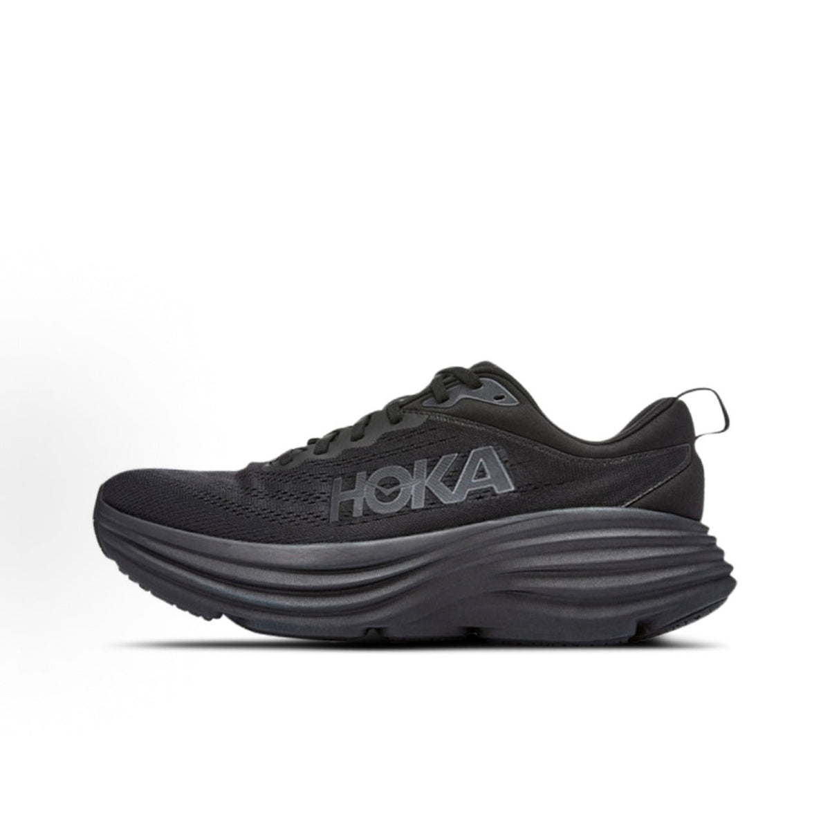 HOKA ONE ONE Bondi 8 Men's Casual Urban Commuter Running Shoes - Black