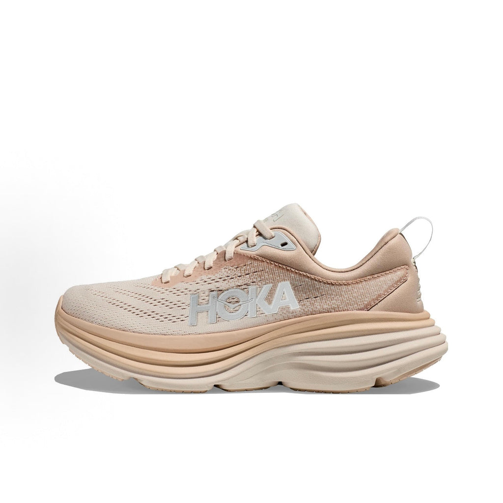 HOKA ONE ONE Bondi 8 Men's Low-Top Running Shoes – Versatile and Comfortable, Featuring Textile and Synthetic Leather for Support and Balance – Quicksand Colorway