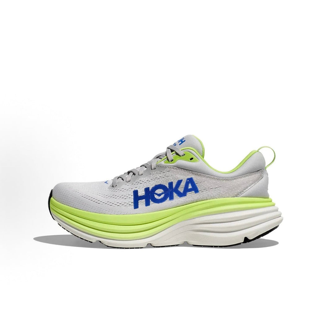 HOKA ONE ONE Bondi 8 Men’s Low-Top Running Shoes – Versatile, Stylish, Comfortable, Slip-Resistant, and Durable (Grey-Green)