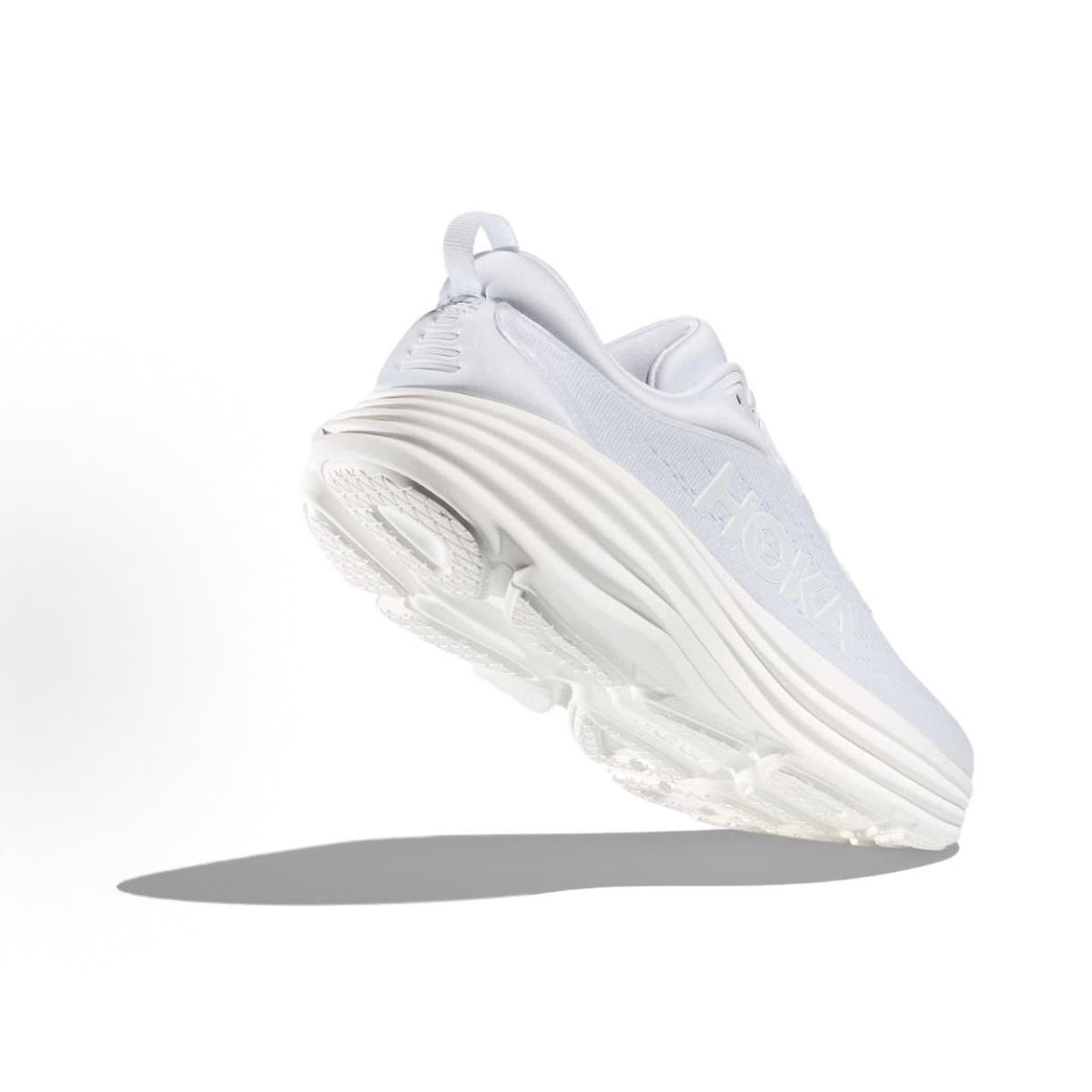 HOKA ONE ONE Bondi 8 Men's Casual Urban Commuter Running Shoes - White/Blue