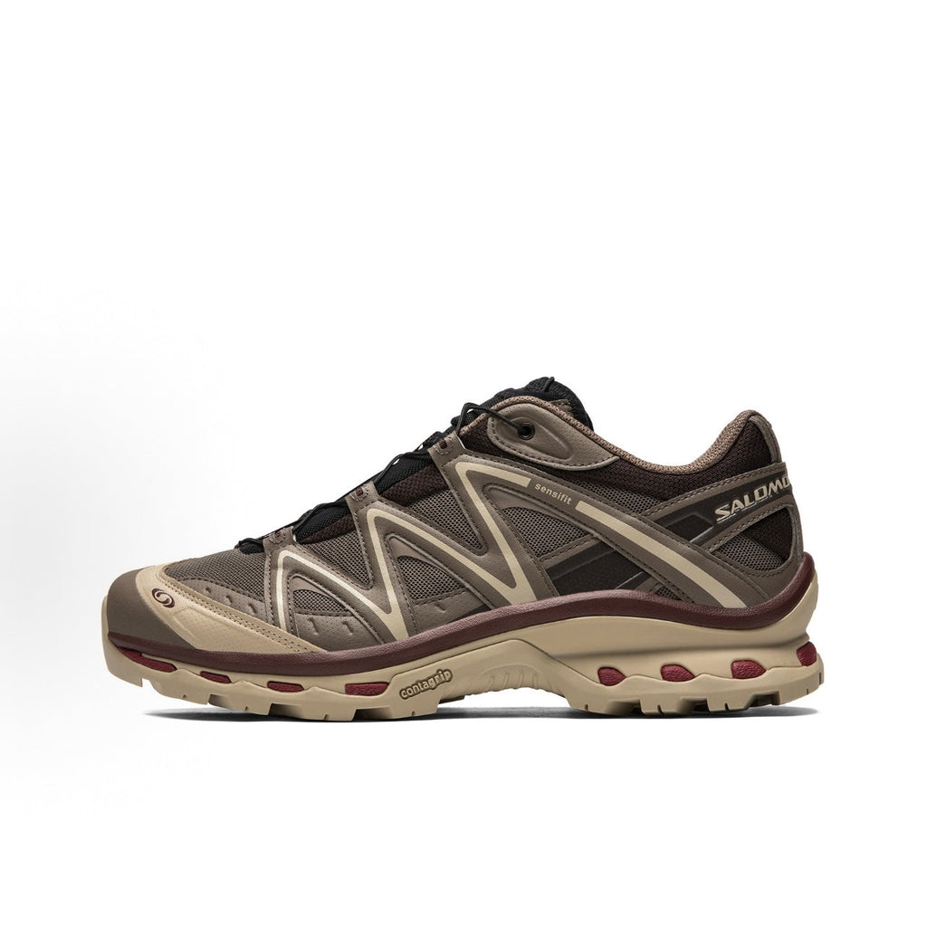 Salomon XT-Quest – Stylish and Comfortable, "Dark Plum" Colorway, Low-Top Running Shoes, Unisex, Brown-Yellow