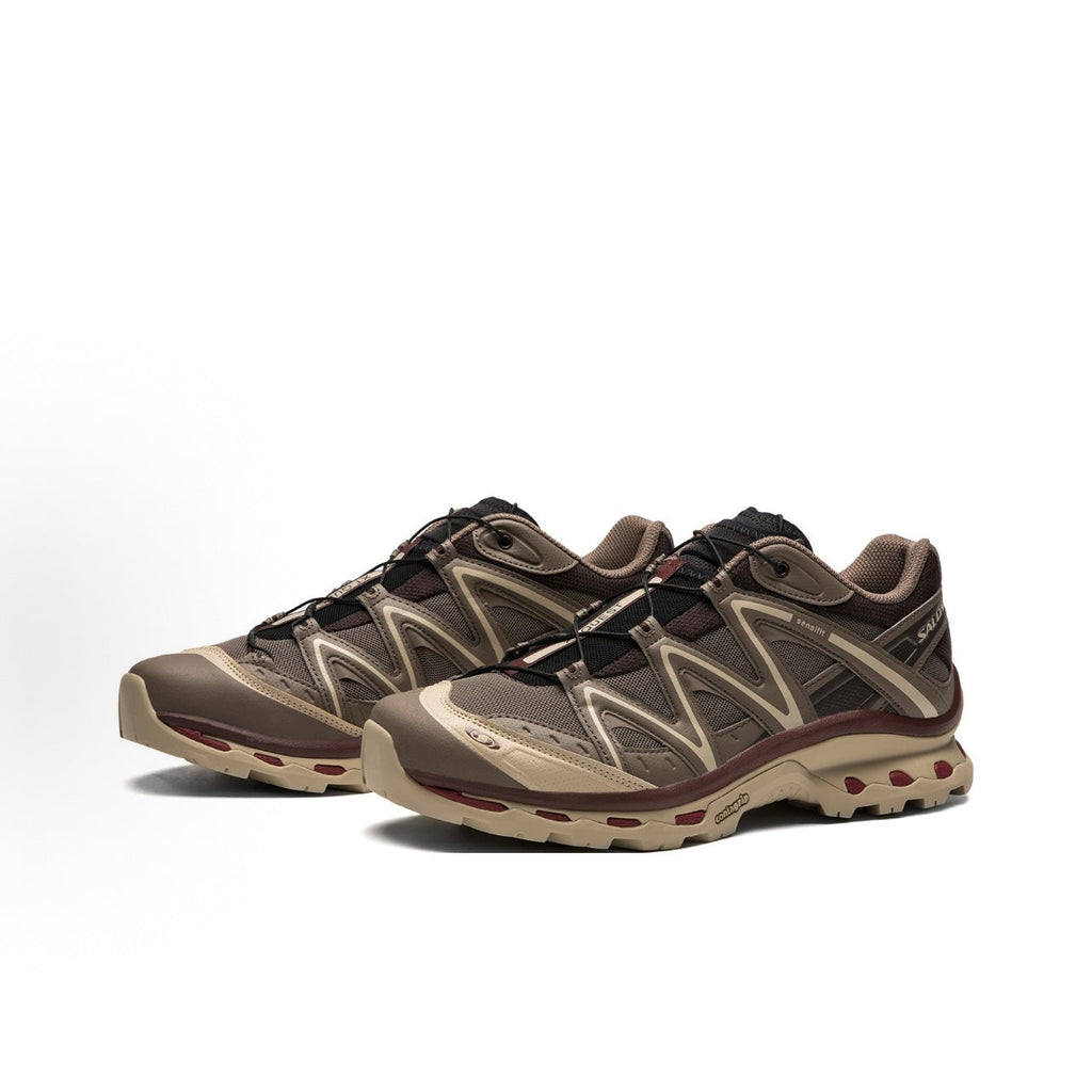 Salomon XT-Quest – Stylish and Comfortable, "Dark Plum" Colorway, Low-Top Running Shoes, Unisex, Brown-Yellow