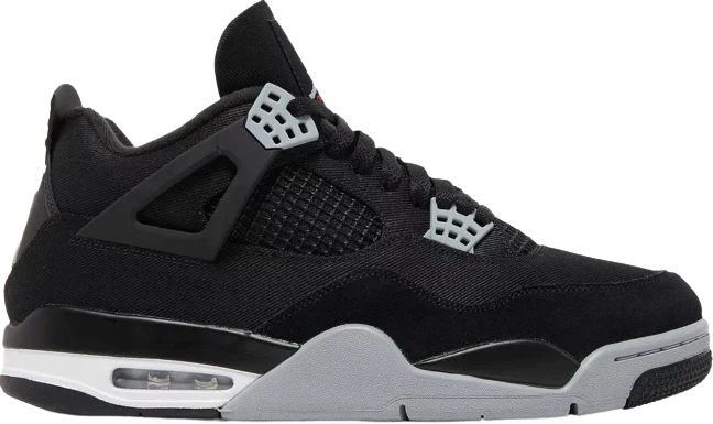AJ4 Retro Black Canvas